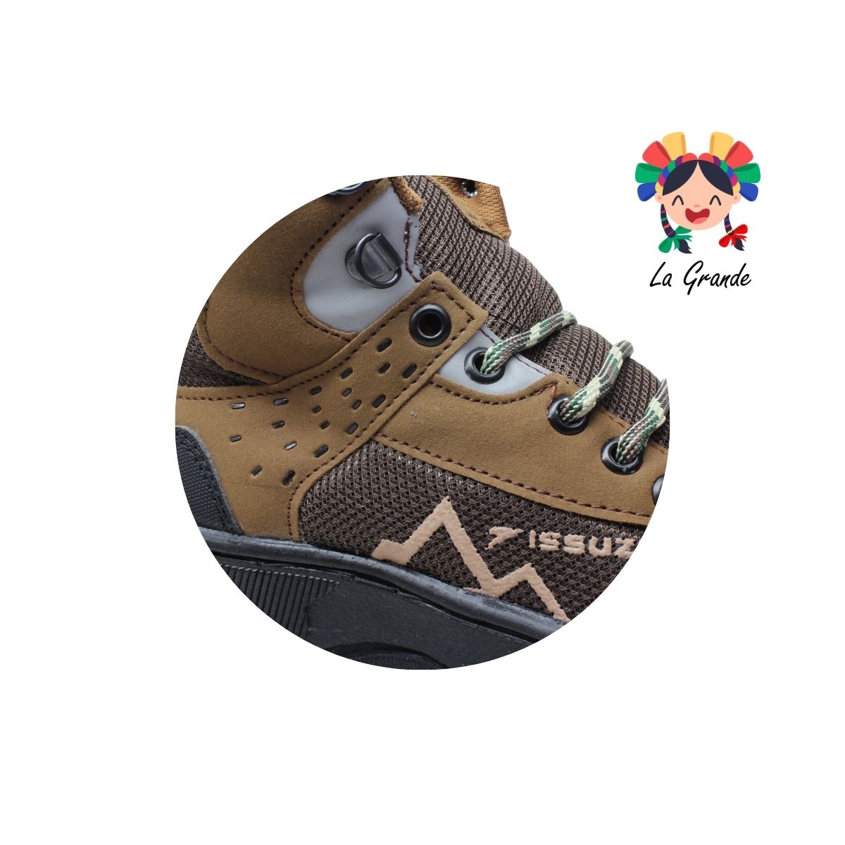 001 ISSUZU Café Negro Bota de Montaña para Caballero