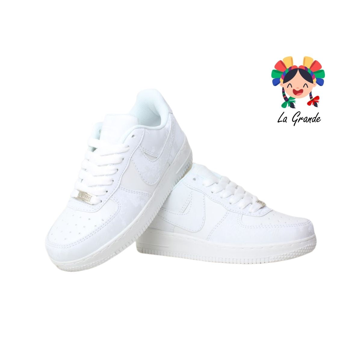 002 LERMI Bco Bco Escarcha Sint Tenis Escolar para Dama y Joven