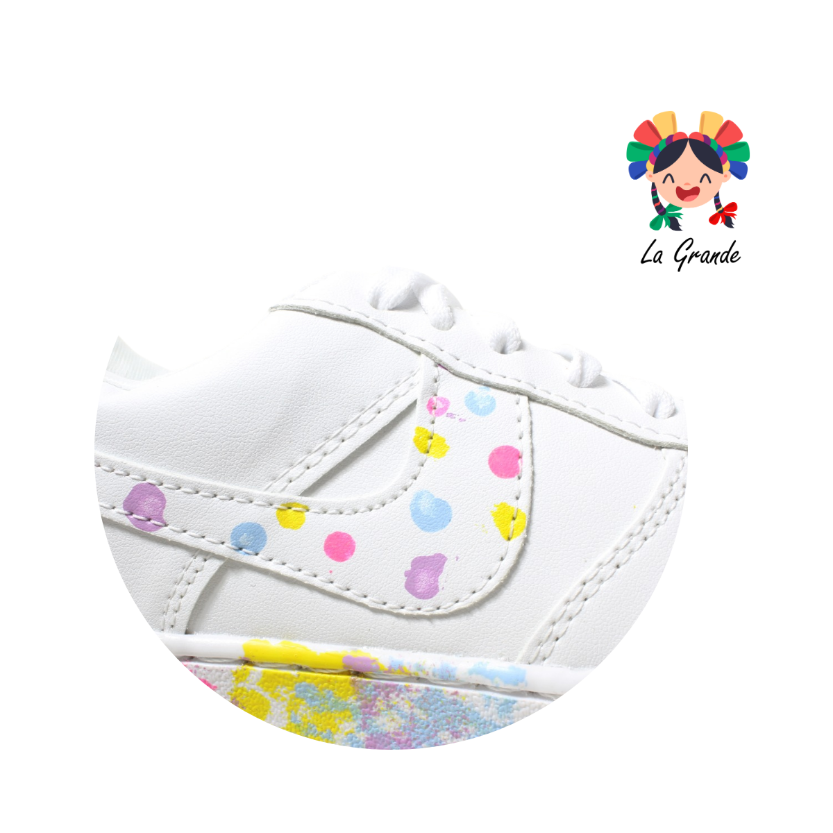 002 NIK-Z Blanco Lila Confeti Tenis Casual para Dama