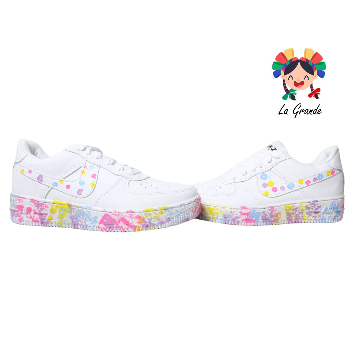 002 NIK-Z Blanco Lila Confeti Tenis Casual para Dama