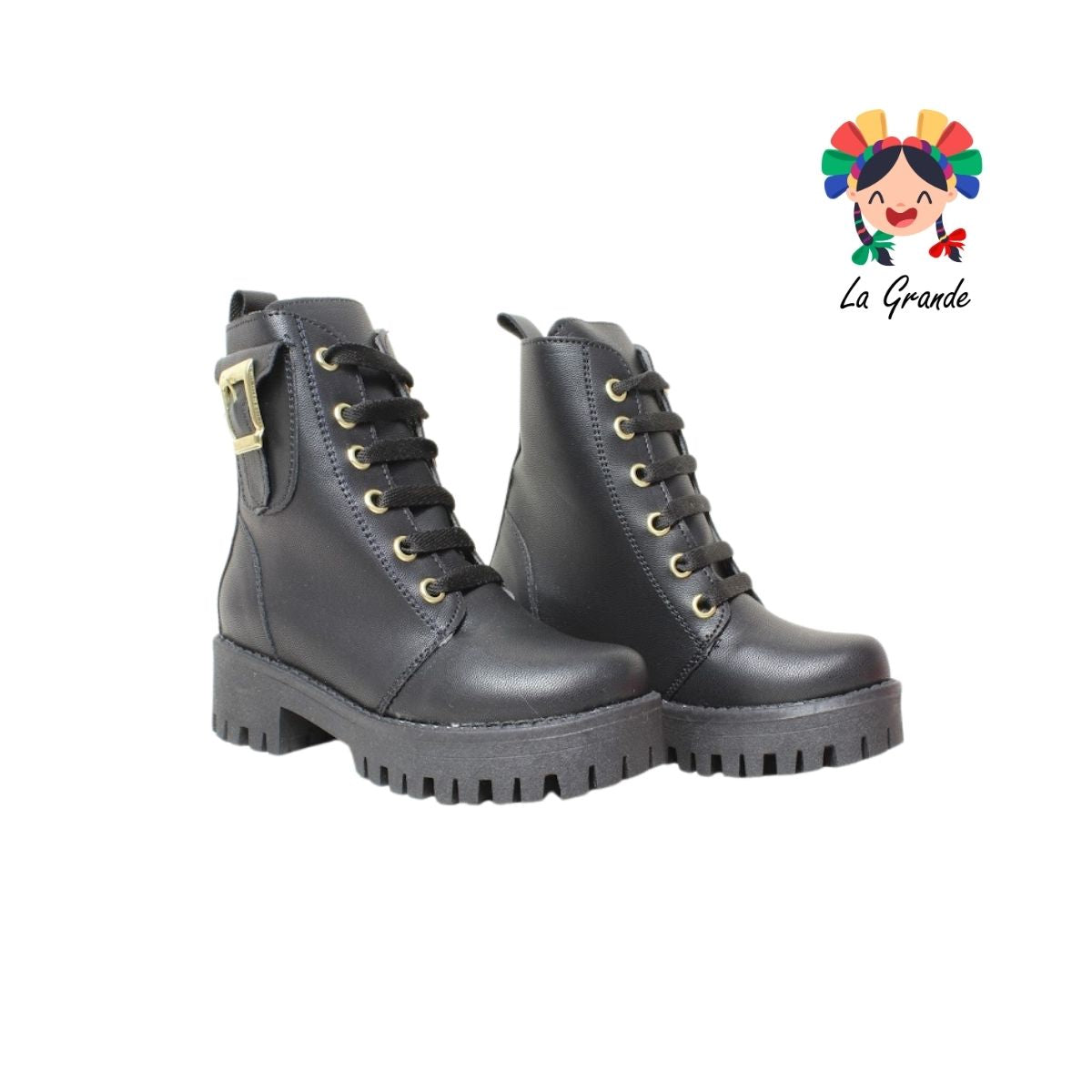 006 GABRIELA Negro Cabra Bota Urbana para Niña y Dama