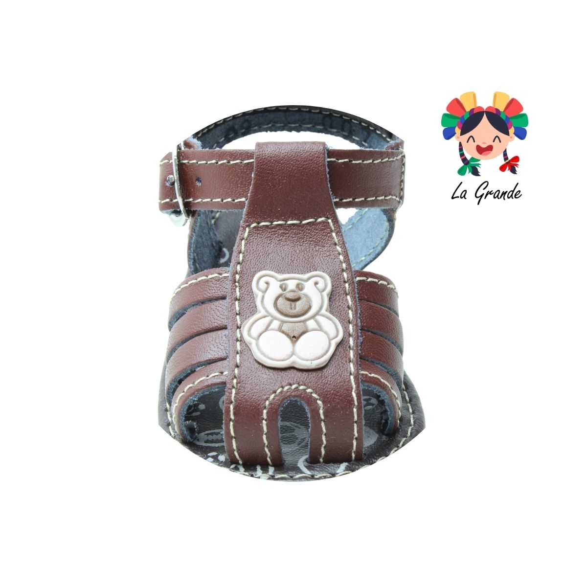 007 KIKES Café Piel Huarache para Bebé