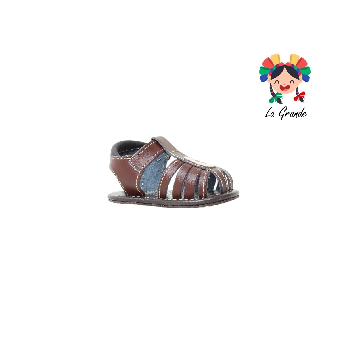 007 KIKES Café Piel Huarache para Bebé