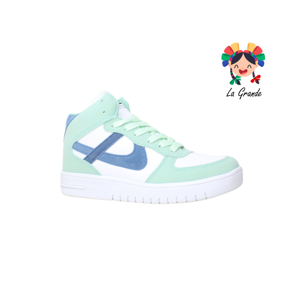 010729 PANAM Menta Blanco Napa Tenis Casual para Dama y Joven Original