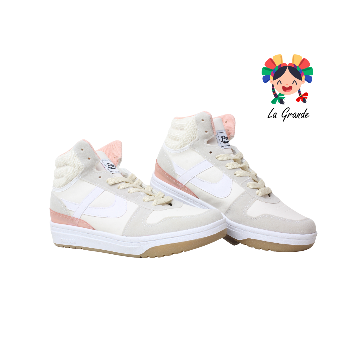 010761 PANAM Latte Rosa Tenis Casual Original para Dama