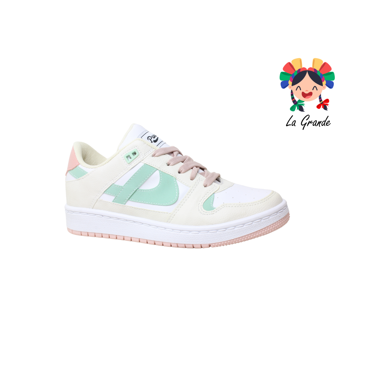 010765 PANAM Menta Blanco Tenis Nacional Original Casual para Dama y Joven