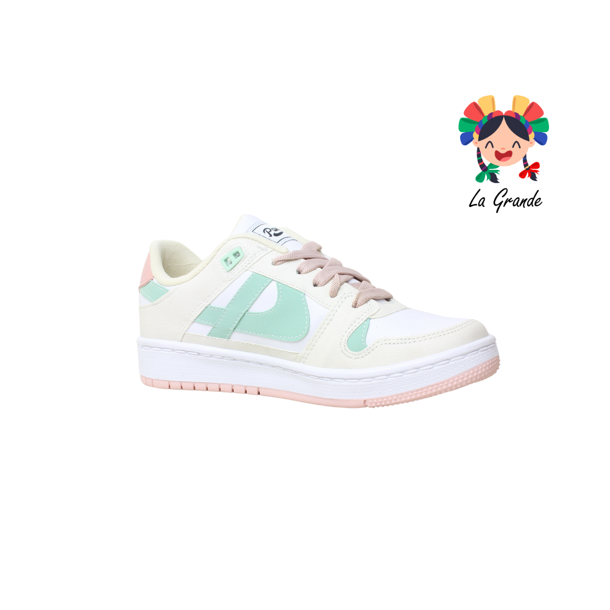 010765 PANAM Menta Blanco Tenis Nacional Original Casual para Dama y Joven