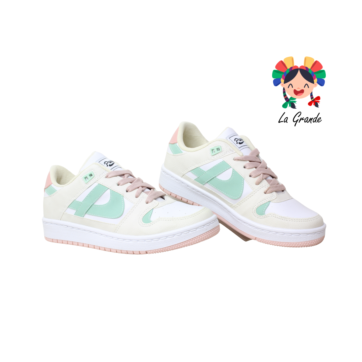 010765 PANAM Menta Blanco Tenis Nacional Original Casual para Dama y Joven