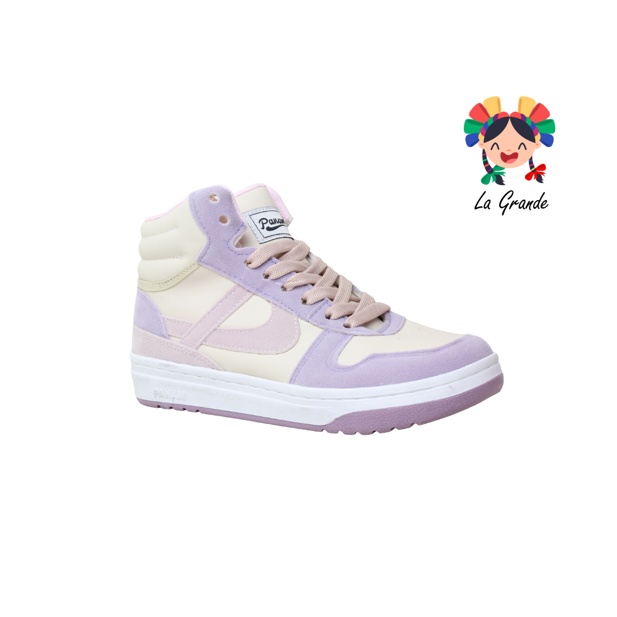 010870 PANAM Latte Rosa Tenis Casual Original para Dama