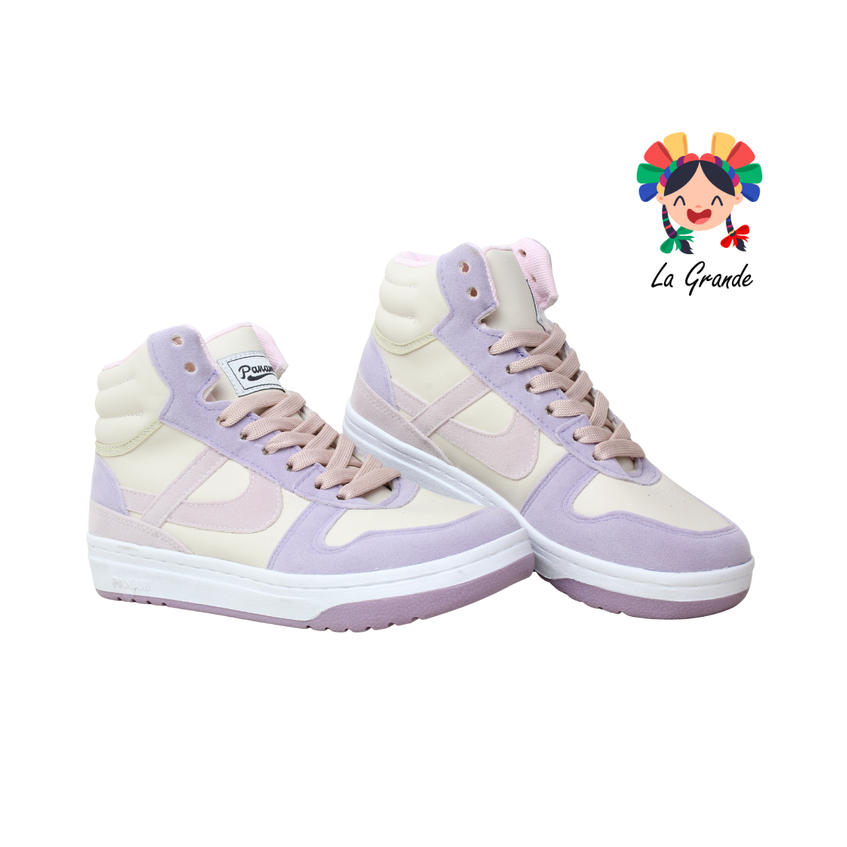 010870 PANAM Latte Rosa Tenis Casual Original para Dama