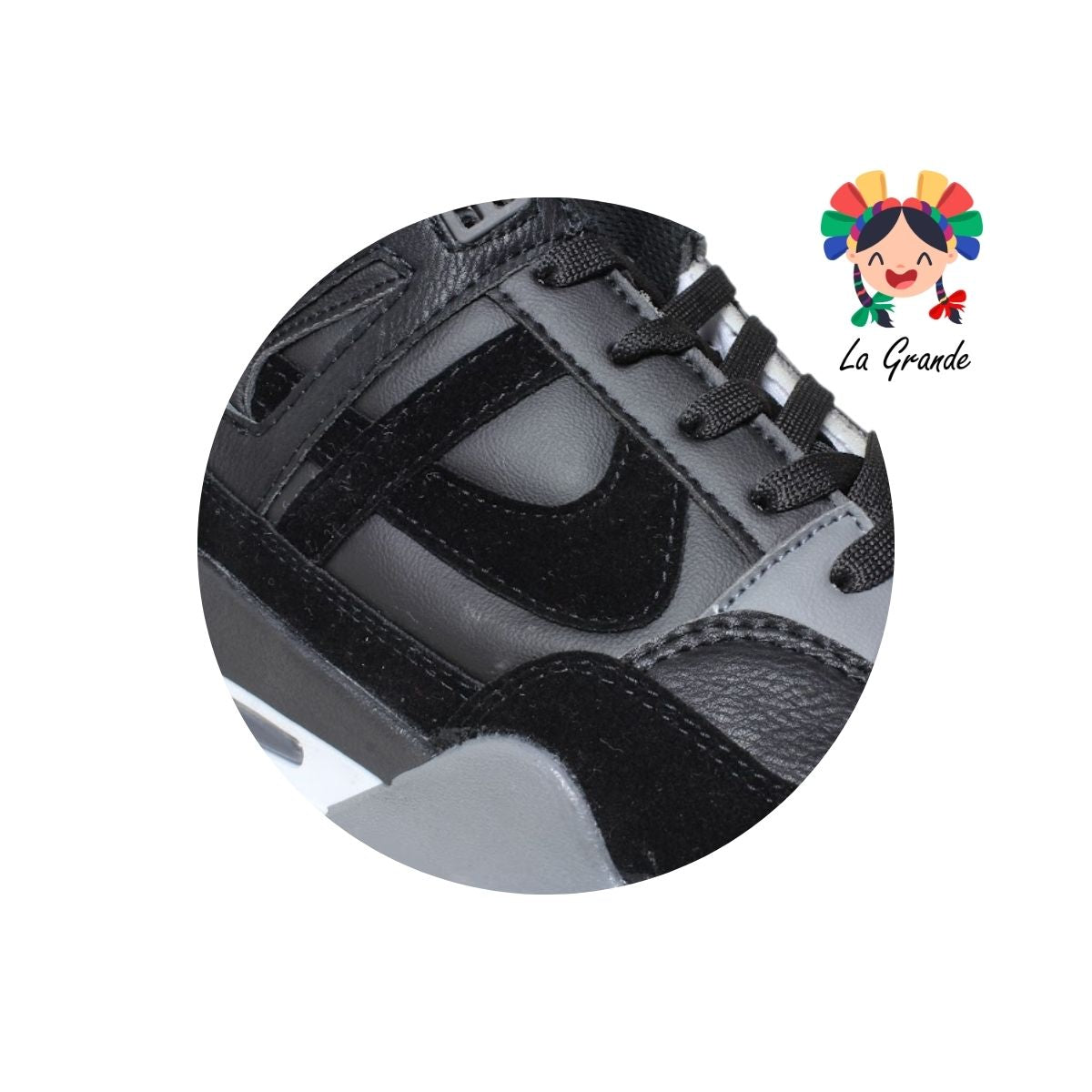 010923 PANAM Negro Napa Tenis Casual para Dama,Joven y Caballero