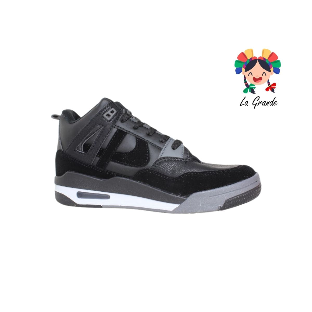 010923 PANAM Negro Napa Tenis Casual para Dama,Joven y Caballero