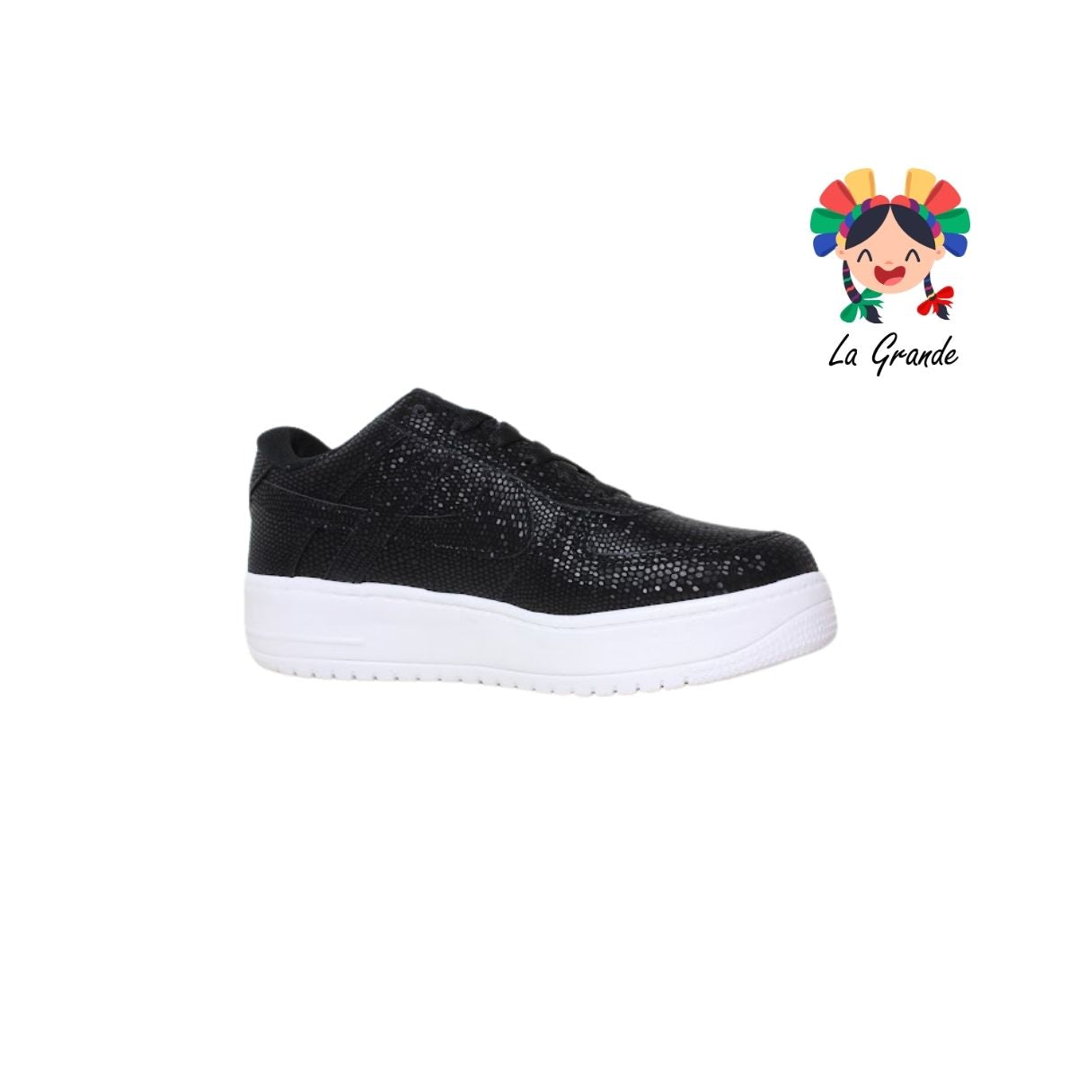 010956 PANAM Negro Napa Tenis Casual para Dama y Joven