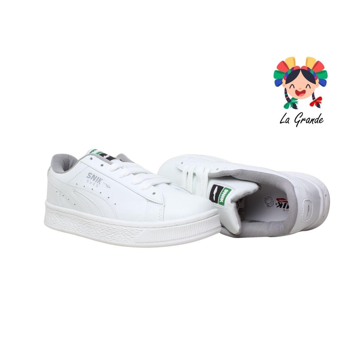 010 SNIK Blanco Blanco Tenis Casual para Caballero