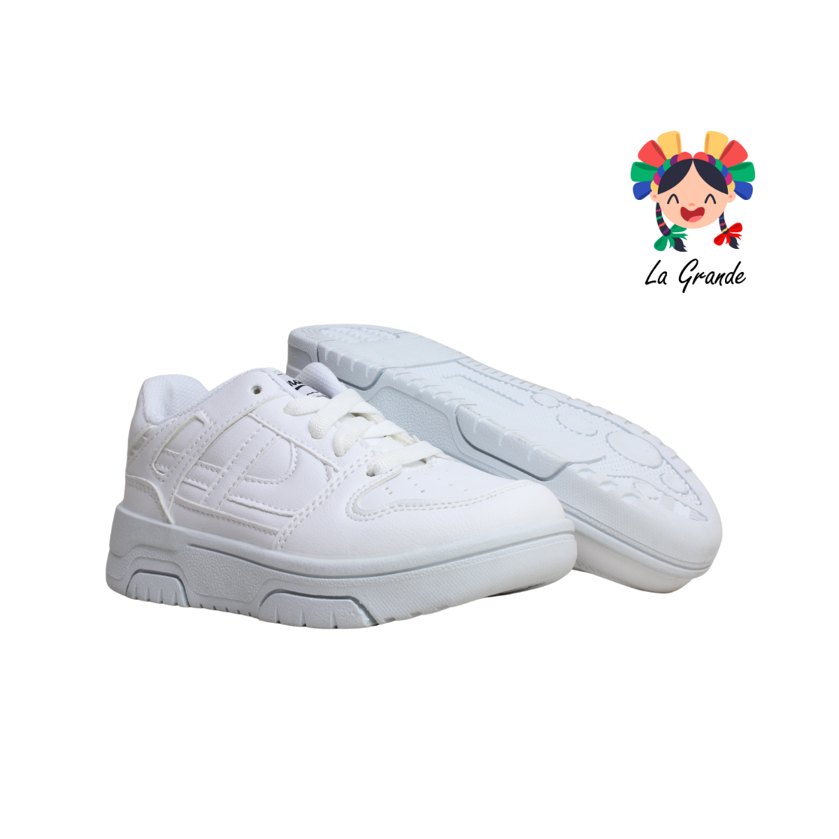 011623 PANAM Blanco Blanco Napa Tenis Escolar Urbano para Niña y Niño Original