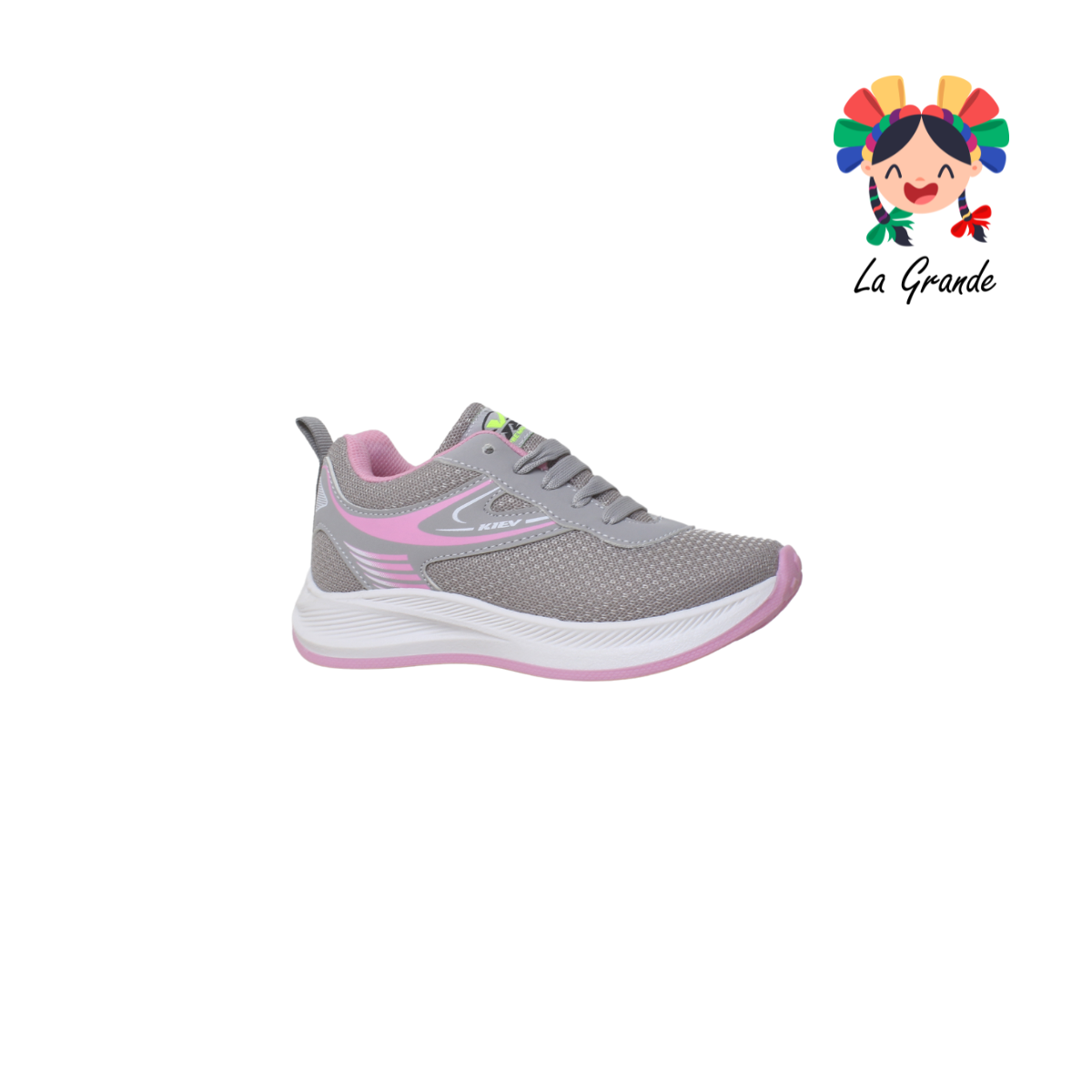 011 KIEV Gris Rosa Tenis Deportivo para Niña