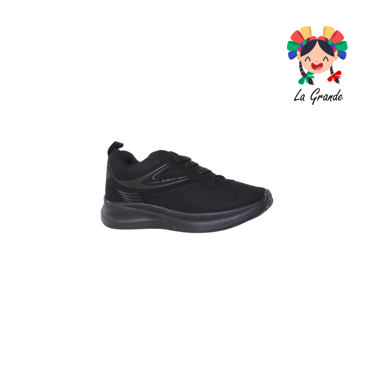 011 KIEV Negro Negro Tenis Deportivo para Niña y Niño