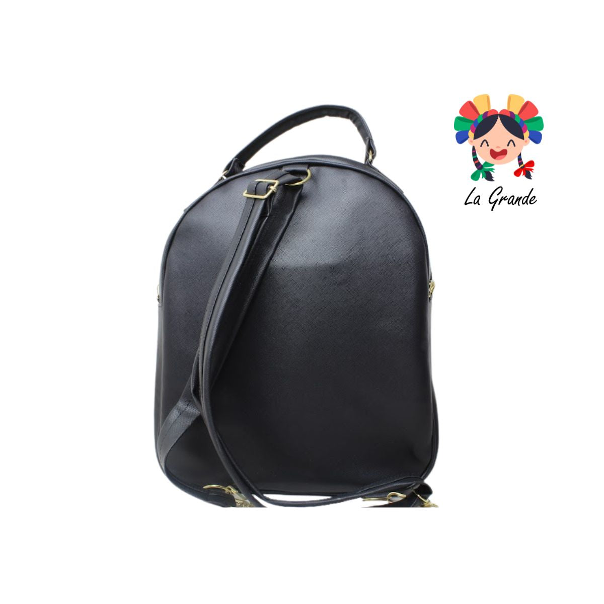 018 Mochila Negra Tornasol Casual Grabada para Dama