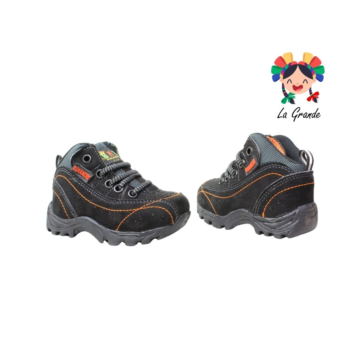 01 BUKANERO Negro Durazno Bota de Montaña para Bebé