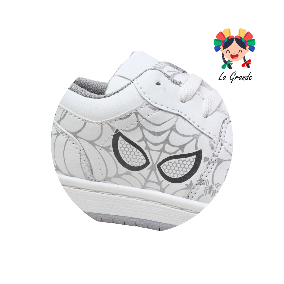 01 SPIDER SPALD Blanco Plata Sint Tenis Escolar para Niño