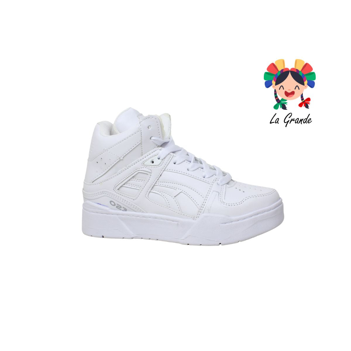023-B HARMAN Blanco Blanco Sint Tenis Escolar para Niña, Niño Dama y Joven