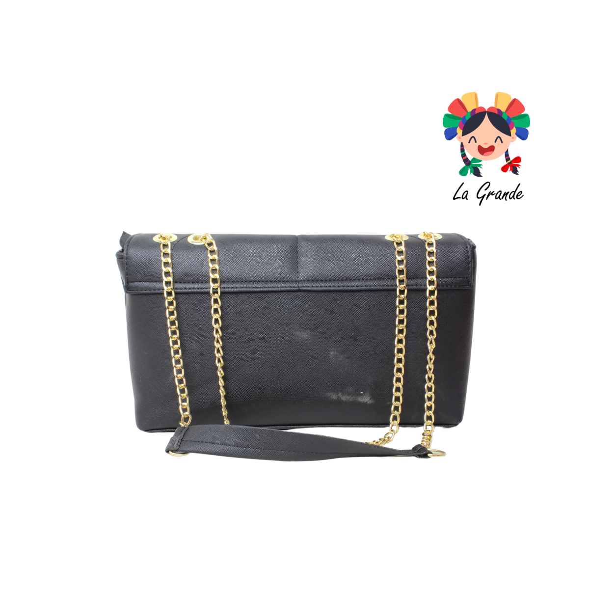 024 Bolsa Negra tipo Cartera con Cadena para Dama