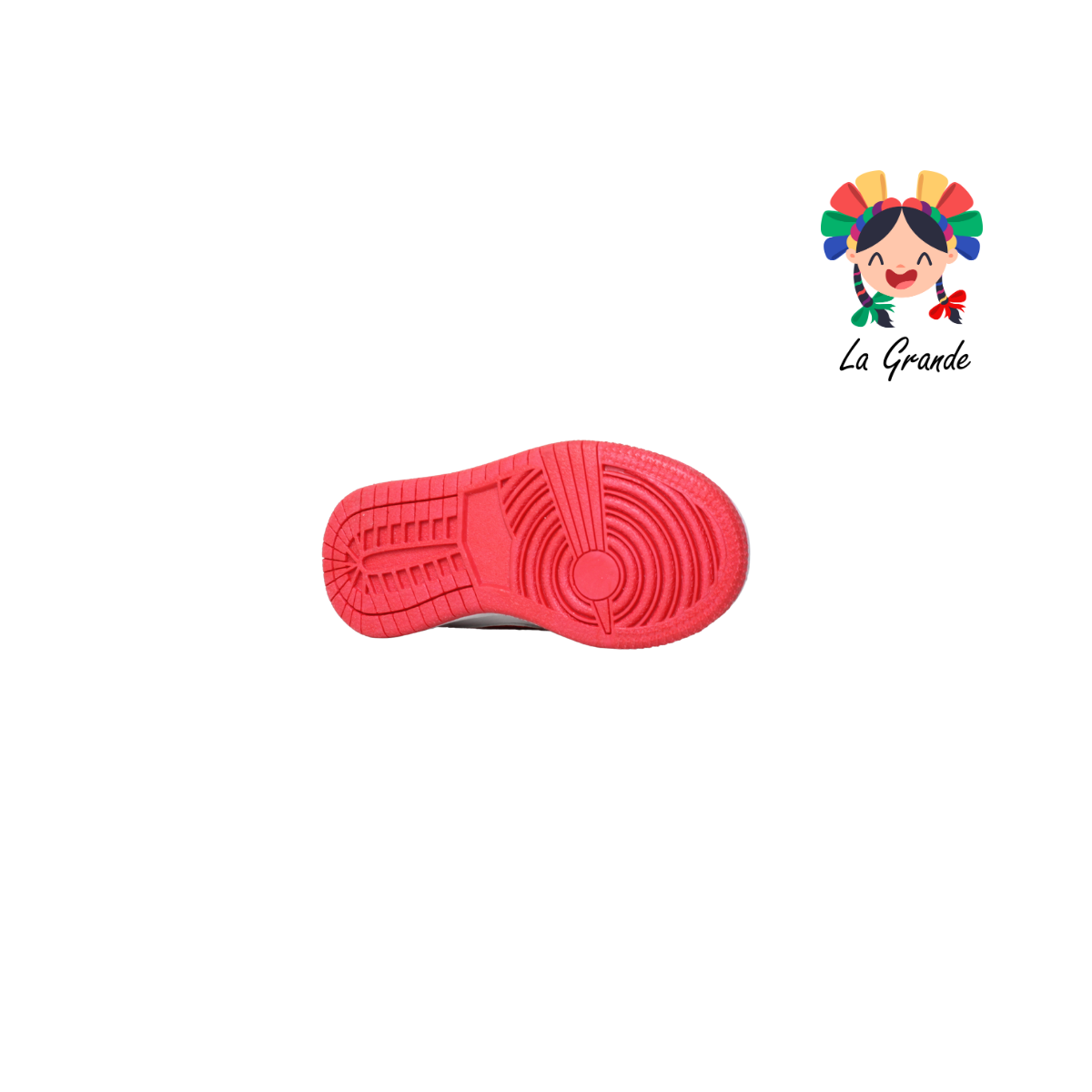 02 SPALD Blanco Rojo Charol Tenis Casual para Niño y Niña