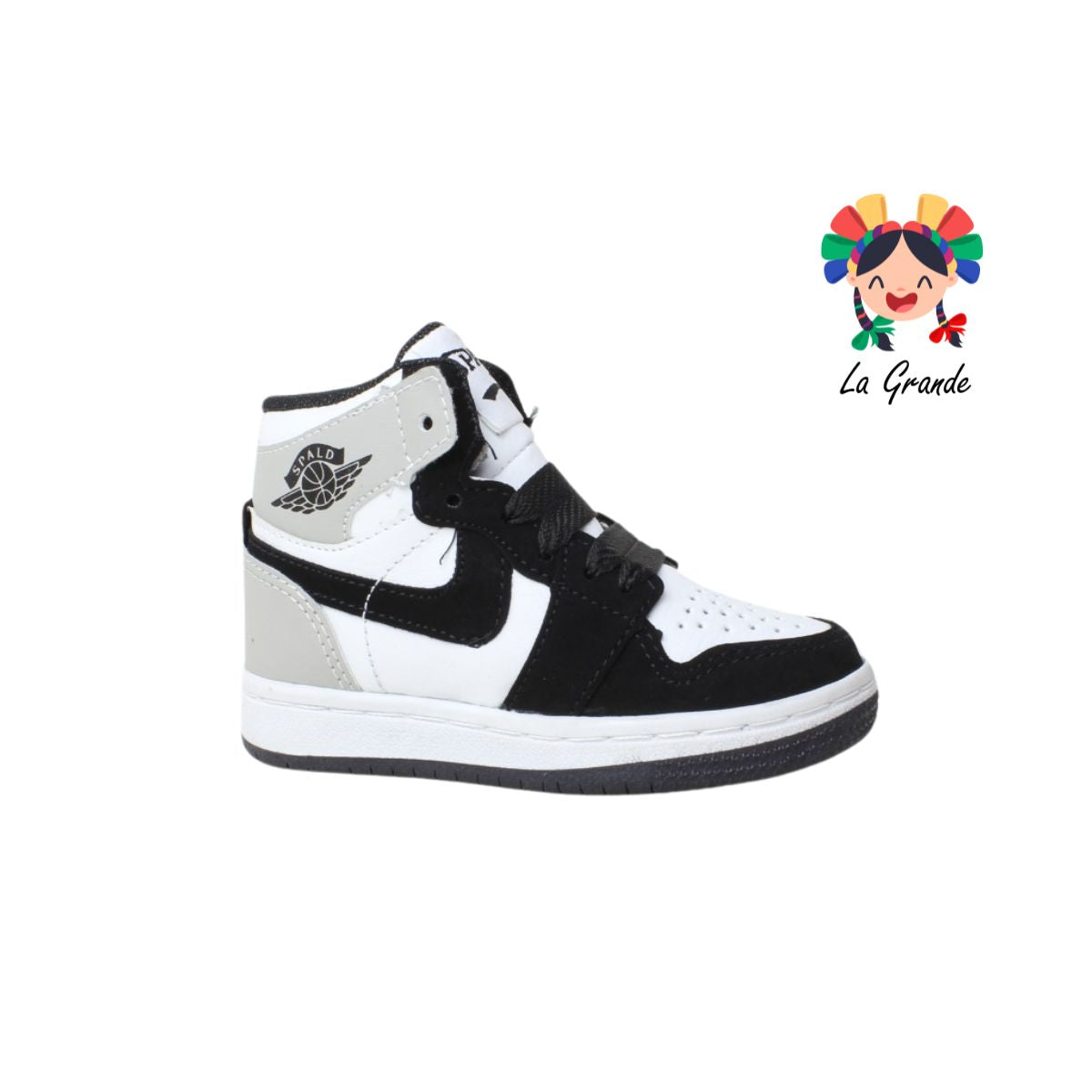 02 SPALD Gris Bco Ngo Tenis Deportivo para Niño y Niña