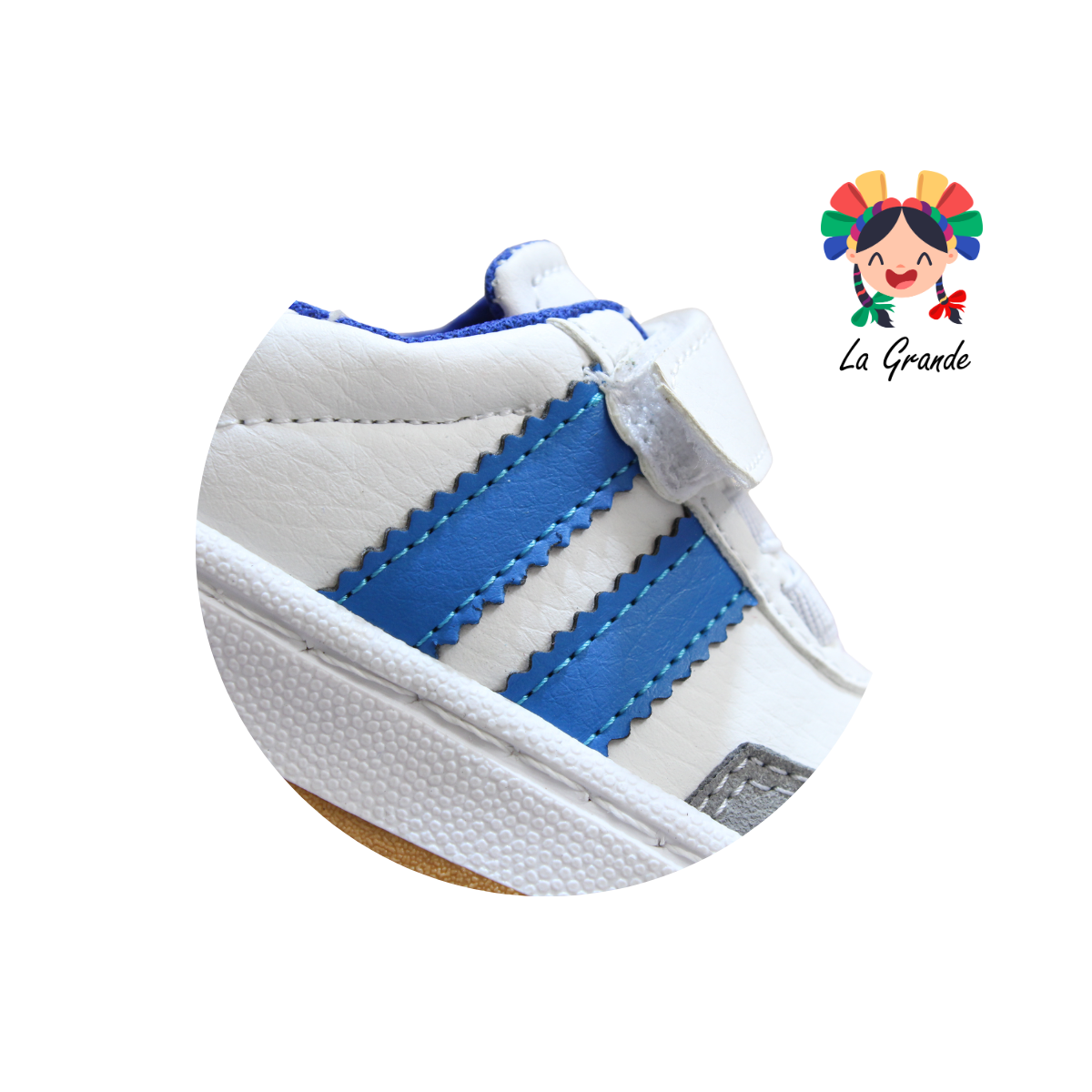 044 BARYONYX Blanco Rey Sintético Tenis Casual para Niña y Niño