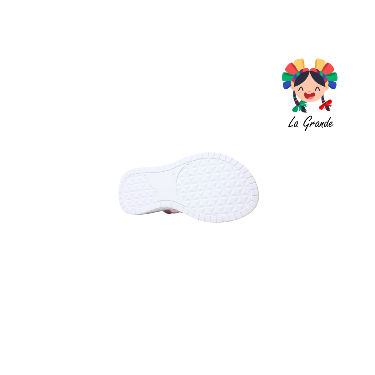 049 ROCHARTS Rosa Sintético Sandalia con Pedrería para Niña