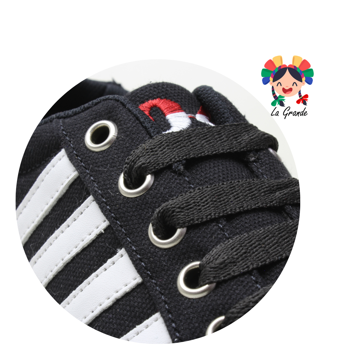 04 DHILA Negro Blanco Tenis Casual para Dama, Joven y Caballero