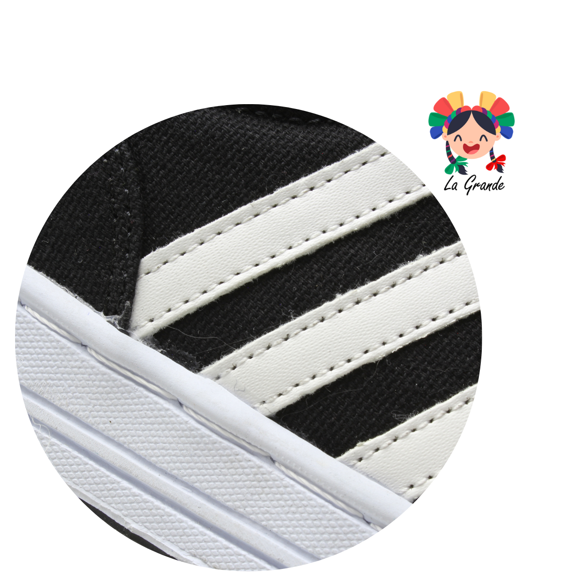 04 DHILA Negro Blanco Tenis Casual para Dama, Joven y Caballero