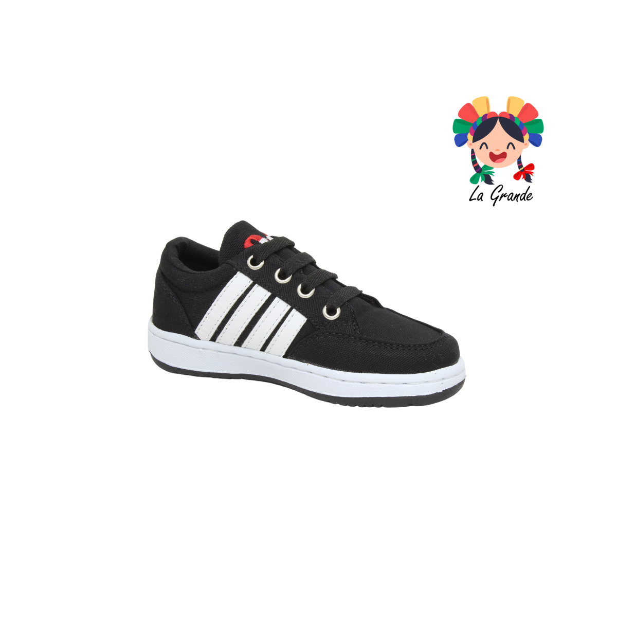 04 DHILA Negro Blanco Tenis Casual para Dama, Joven y Caballero