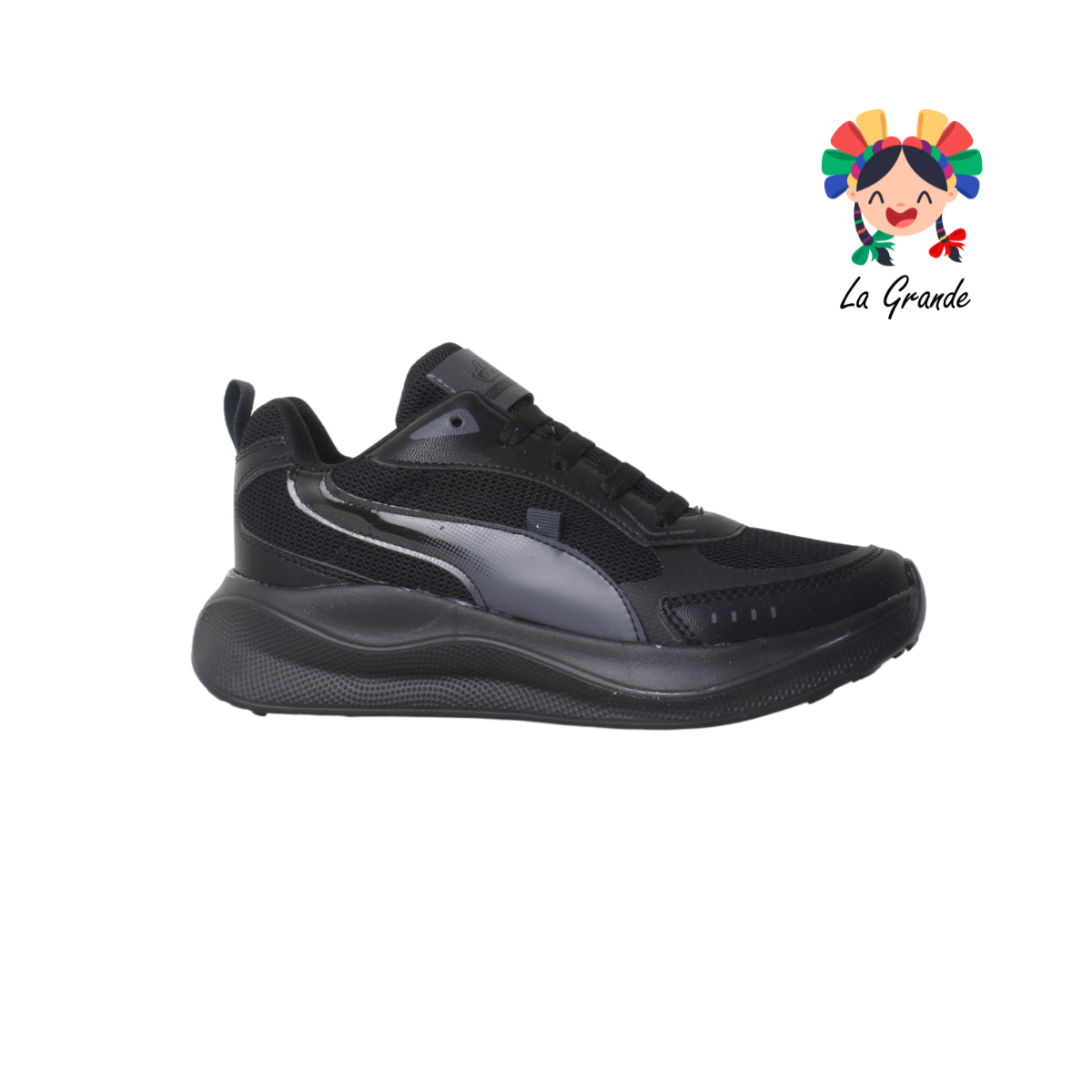 050 HEBOX Negro Oxford Tenis Deportivo para Dama y Joven