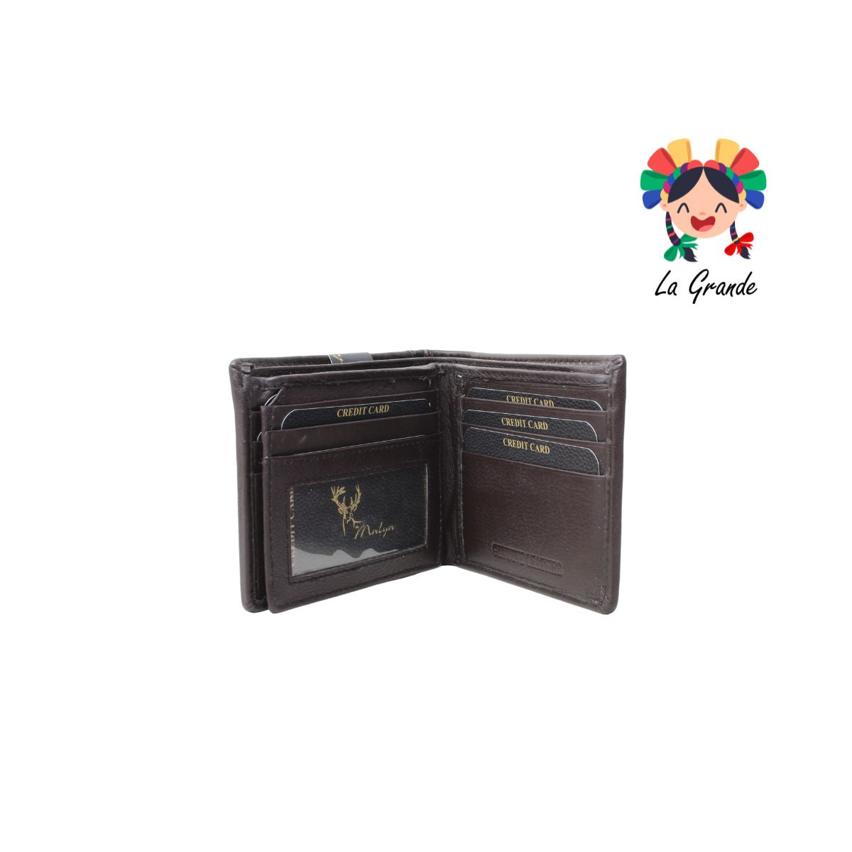 05 Cartera Café Linea Negro Casual para Caballero