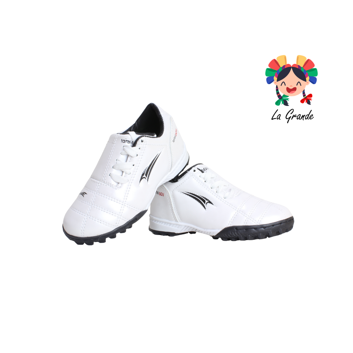 060 GATTUSO Bco Ngo Ngo Ngo Sintético Tenis de Fútbol Rápido para Niña y Niño