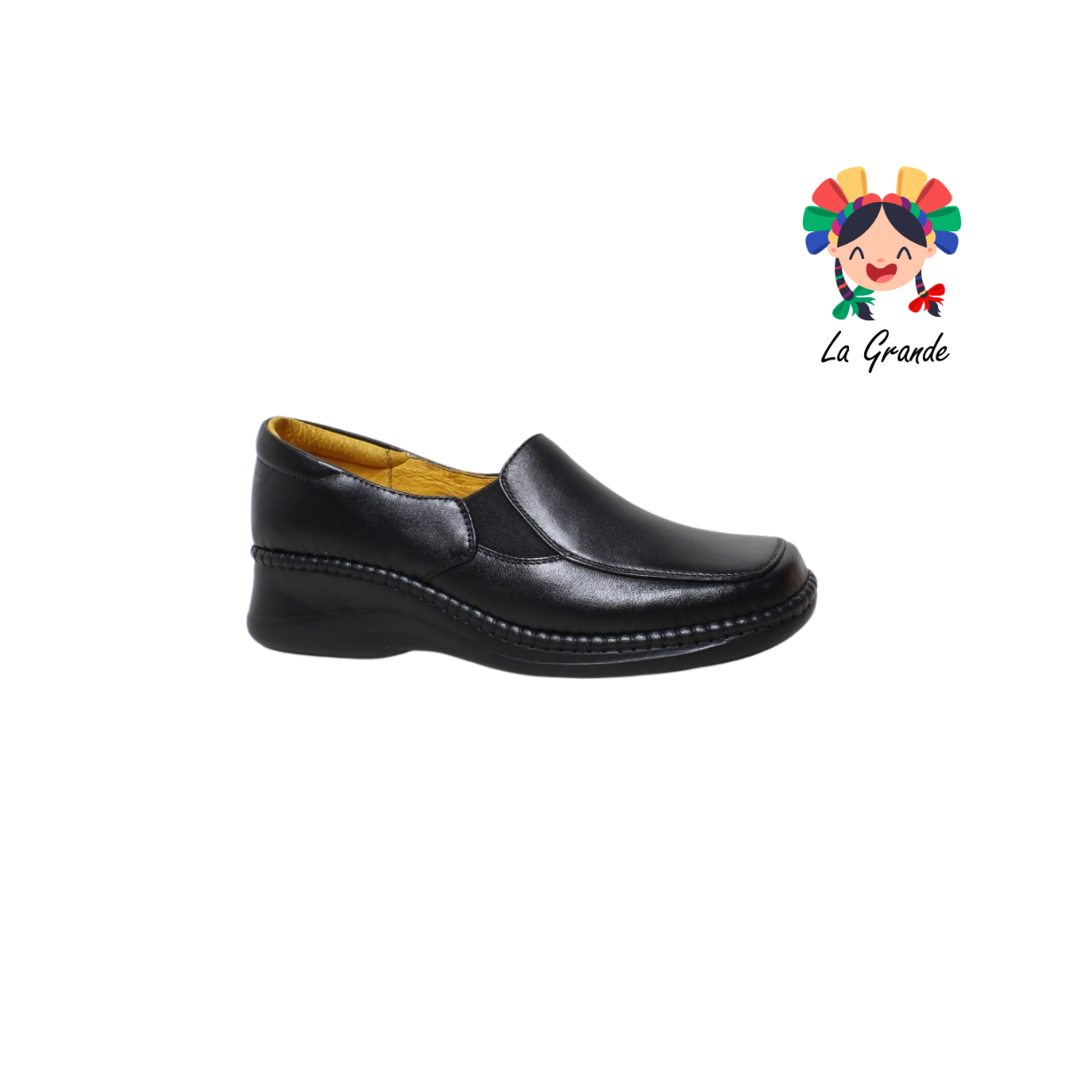 064 FERNANDA Negro Piel Zapato Casual para Dama