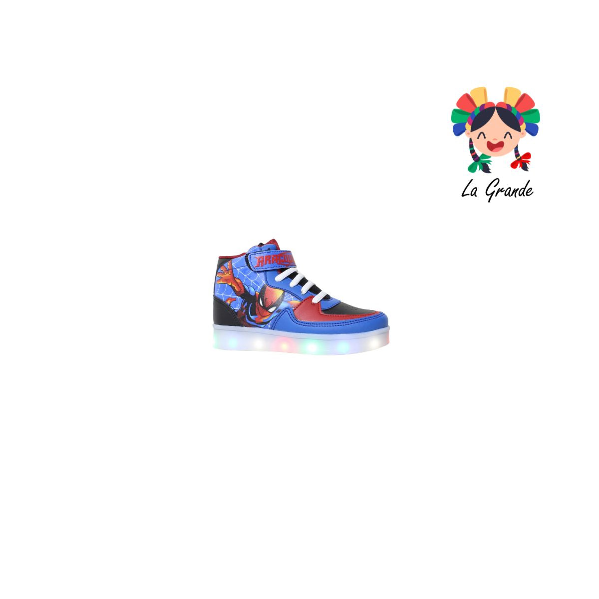 071-20 Araña SPACE BOYS Negro Rey Tenis Casual con Luz Led para Niño