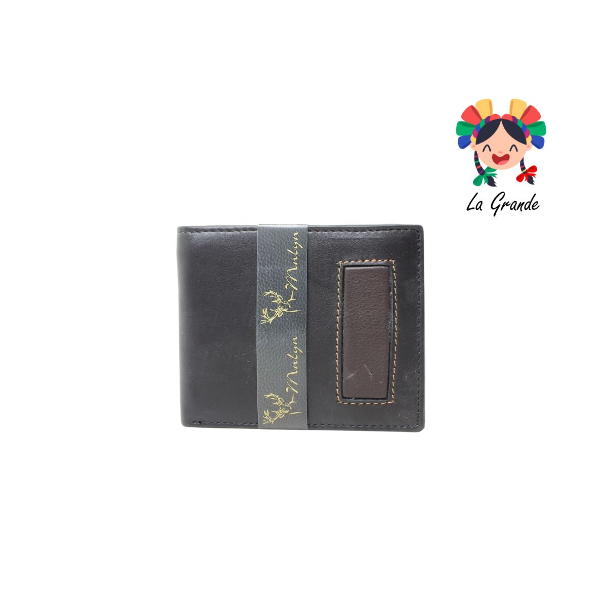 07 Cartera Negro Cafe Casual para Caballero