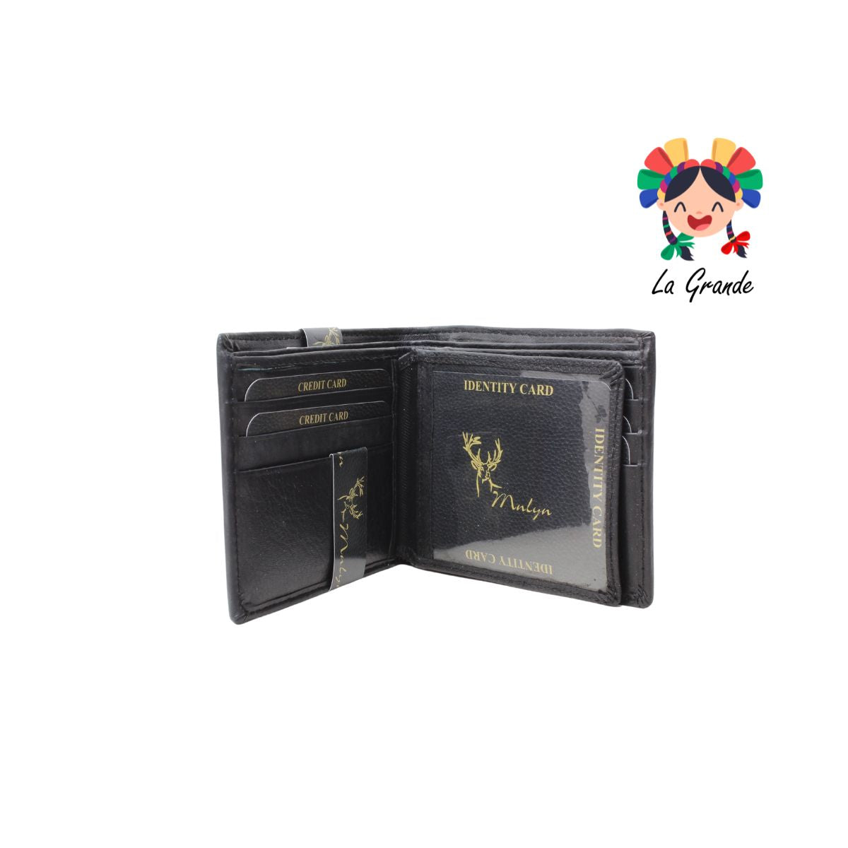 07 Cartera Negro Cafe Casual para Caballero