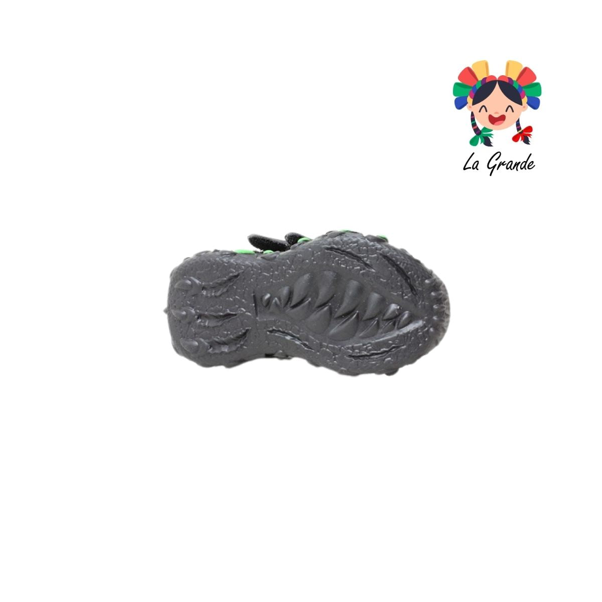 088 ON KIDS Negro Verde Sintético Tenis Casual con Luz Led para Niña y Niño