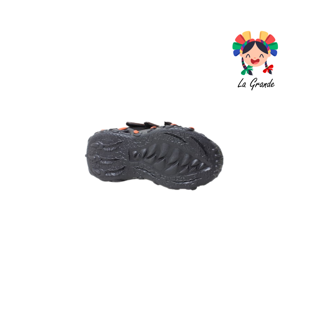 088 ON KIDS Negro Naranja Sintético Tenis Casual con Luz Led para Niña y Niño