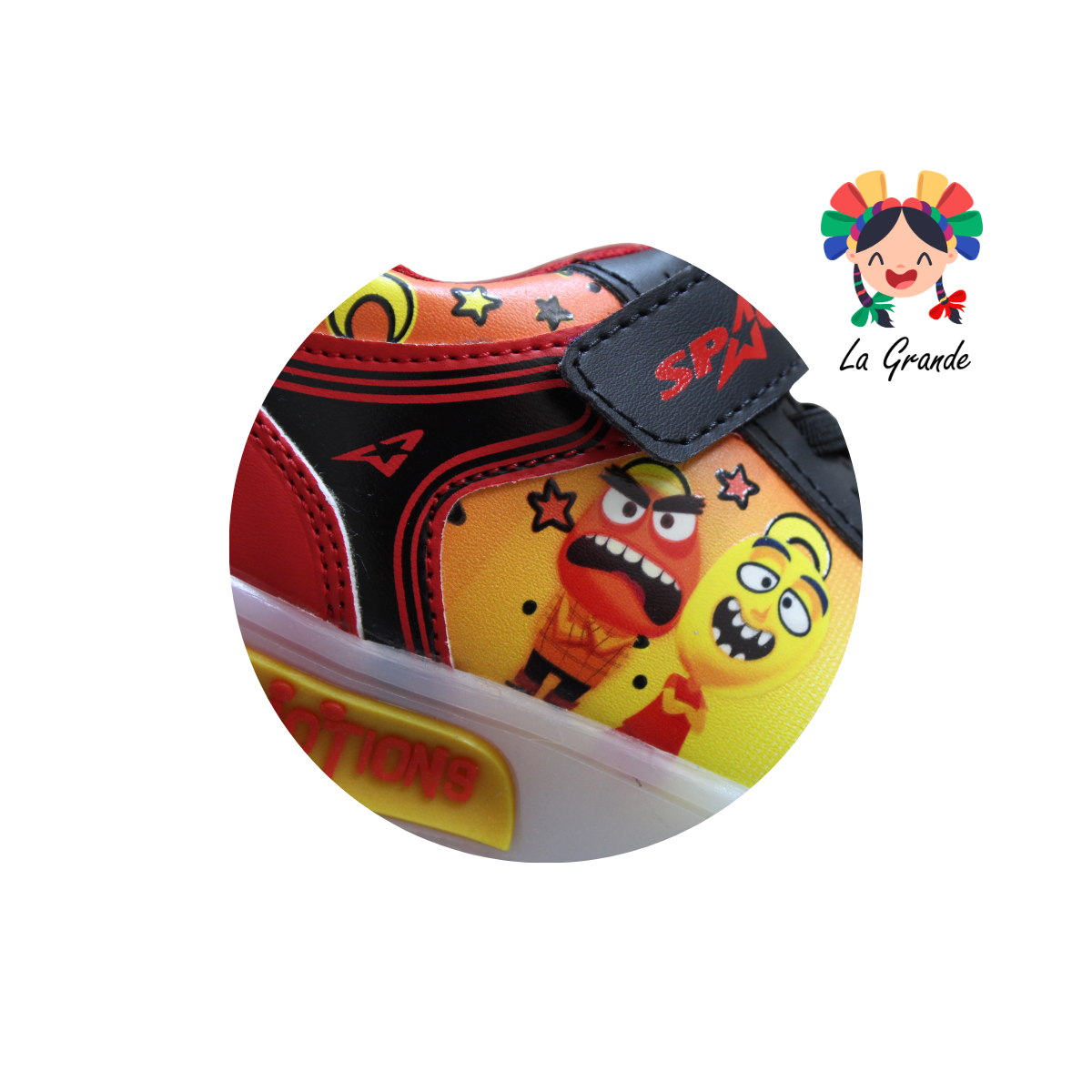089-120 SPACE BOYS Negro Rojo Sint Tenis Casual con Luz Led para Niño