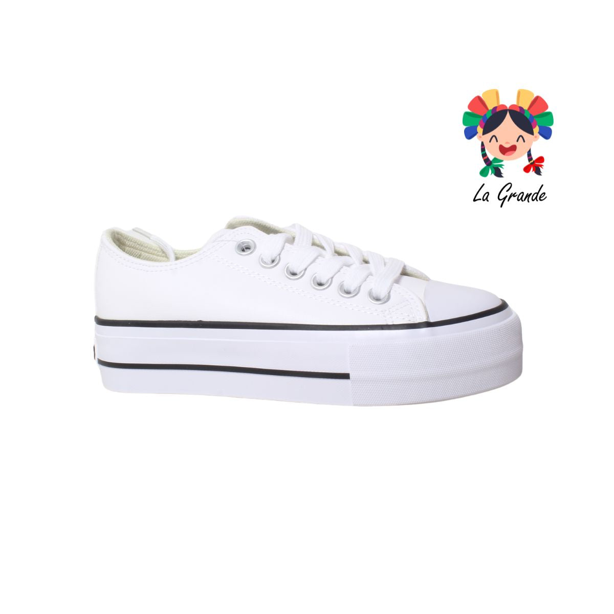 091 H DROF Blanco Blanco Tenis Casual para Dama y Joven