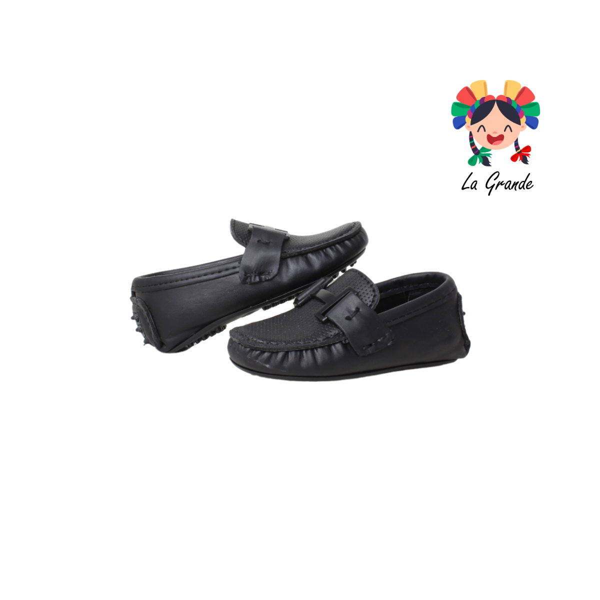 093 CUSTOM Negro Zapato tipo Mocasín para Bebé