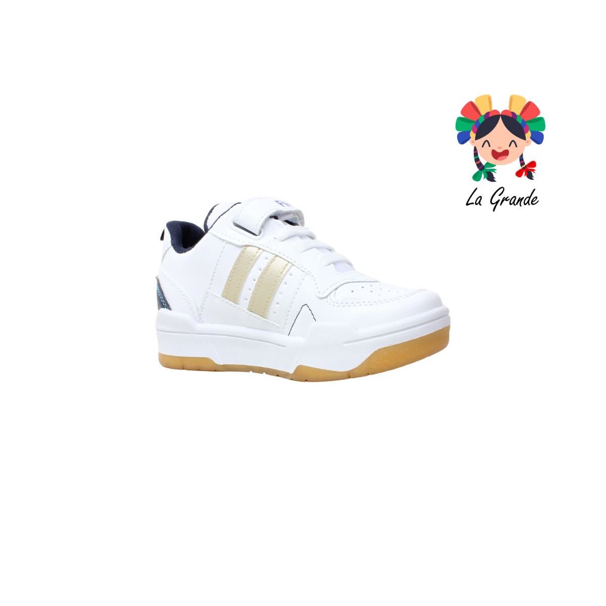 10000 FIRST Blanco Oro Sint Tenis Casual para Niña y Niño