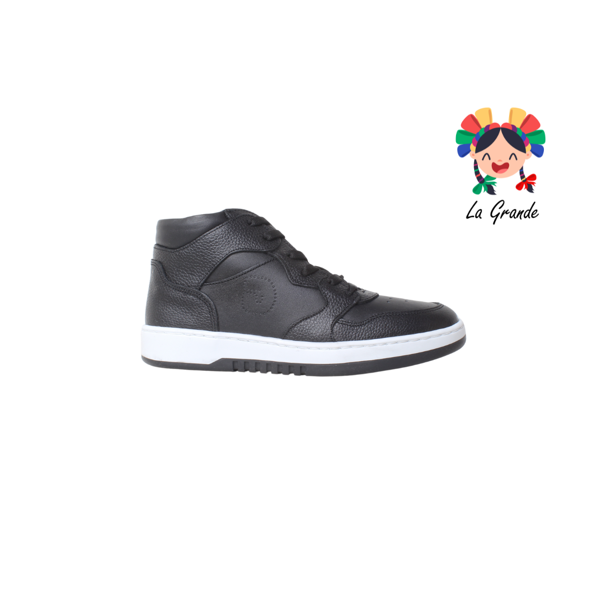 10008 DOGI Negro Piel Tenis Casual para Niña, Niño, Dama y Joven