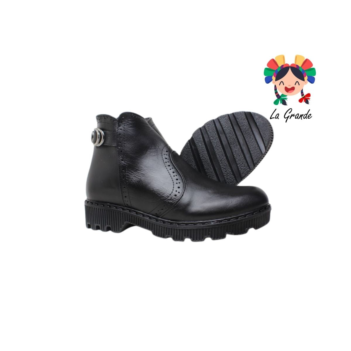 10016 LUPITAS Negro Piel Bota Casual para Dama