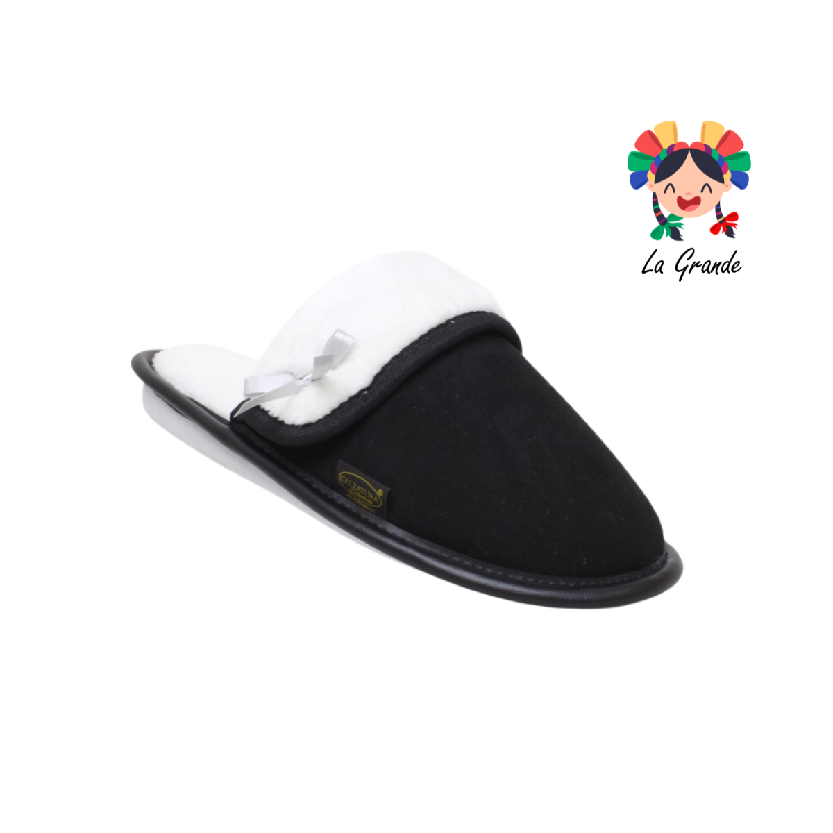 10087 STHAL Negro Pantufla Moño para Dama