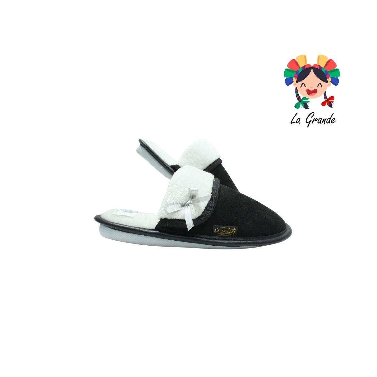10087 STHAL Negro Pantufla Moño para Dama